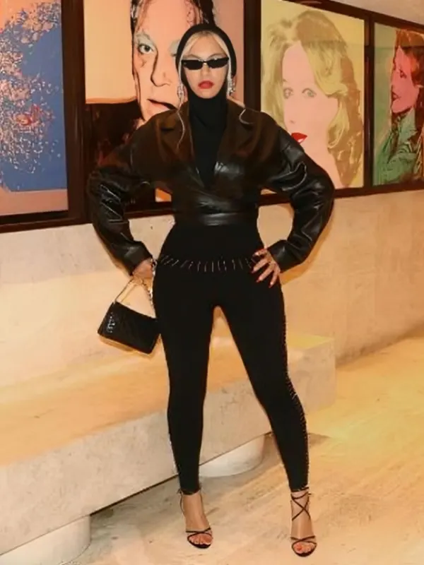 Beyoncé Alaïa Crossover Leather Jacket