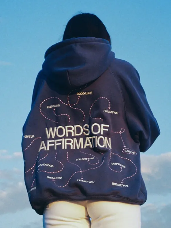 Words of Affirmation Oversized Lux Hoodie in Cream