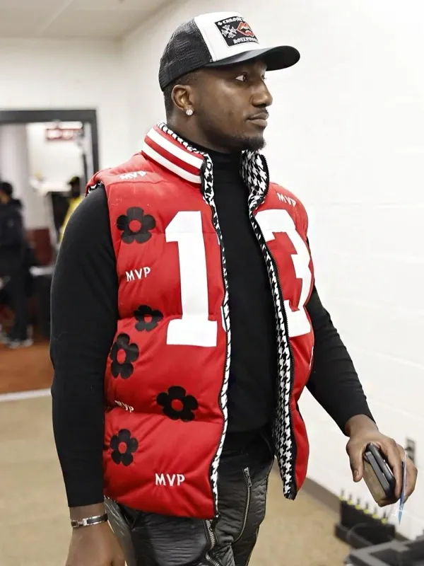 Deebo Samuel Brock Purdy Red Puffer MVP Vest Kristin Juszczyk - Recreation