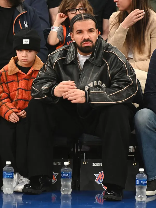 Drake Nicks Game Distressed Black Leather Jacket