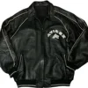 Drake Avirex Nicks Game Distressed Black Leather Jacket