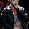 Justin Timberlake Black Fringe Leather Jacket