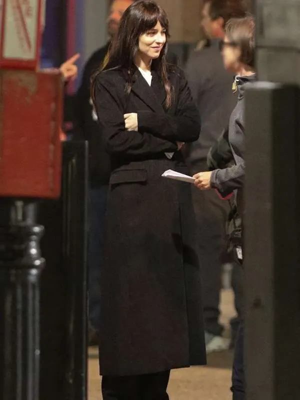 Madame Web 2024 Dakota Johnson Black Long Coat