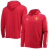 Manchester United Adidas Raglan DNA Zip-Up Red Hoodie