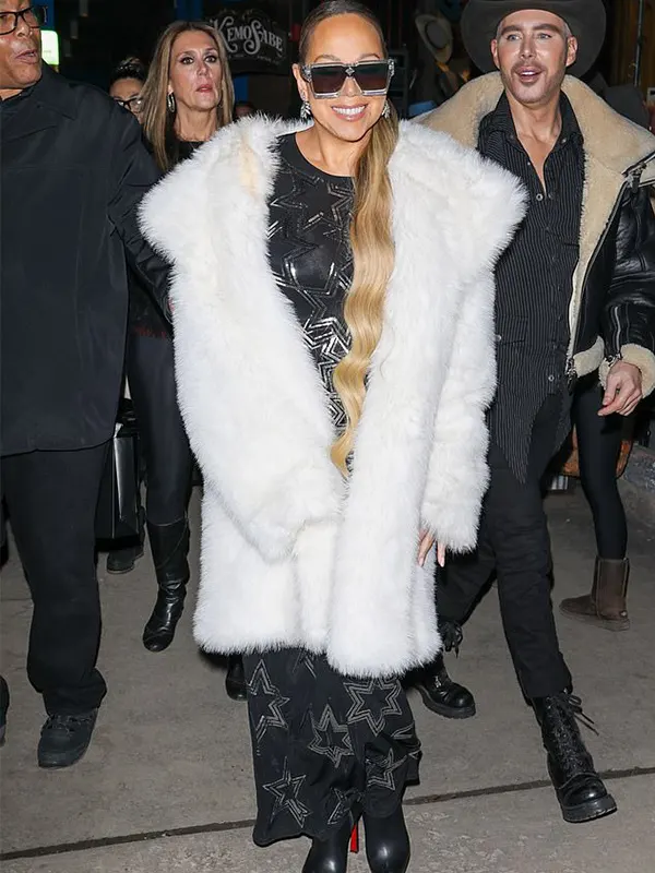 Mariah Carey Aspen White Faux Fur Coat