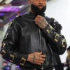 Odell Beckham Jr Jamie Mcfarland Black Leather Jacket