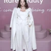 Selena Gomez Rare Beauty Event Oversized White Wool Coat