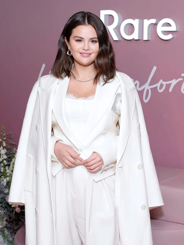 Rare Beauty Selena Gomez White Coat