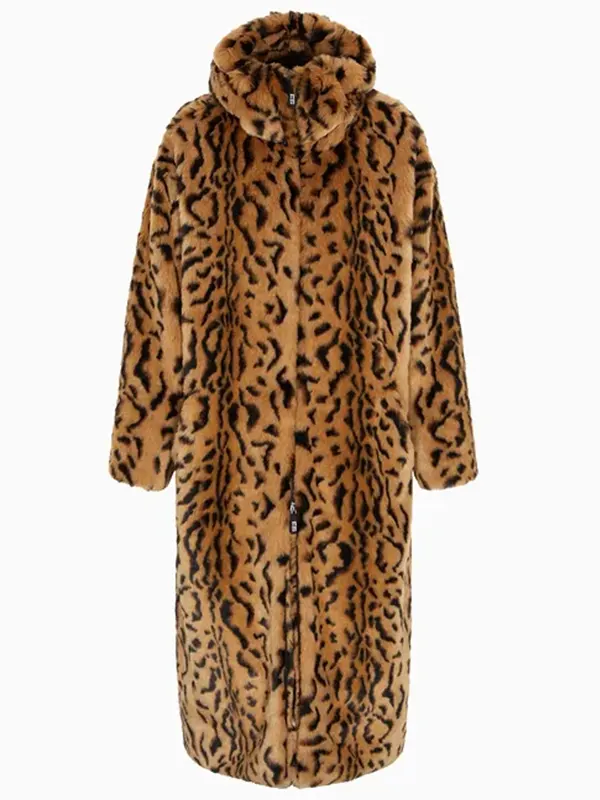 Rihanna Giorgio Armani Long Faux Fur Coat