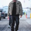 Travis Kelce Amiri Checkered Faux Fur Bomber Jacket