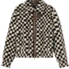 Travis Kelce Amiri Checkered Fur Bomber Jacket