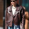 Gigi Hadid Salt's Cure Holzweiler Joana Biker Leather Jacket