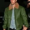 Justin Bieber Green Aviator Jacket