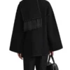 Toteme Embroidered Wool Black Scarf Jacket 