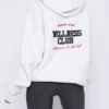 White Fox Wellness Club Oversized Grey Hoodie