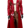 Video Game Devil May Cry3 Dante Red Leather Trench Coat