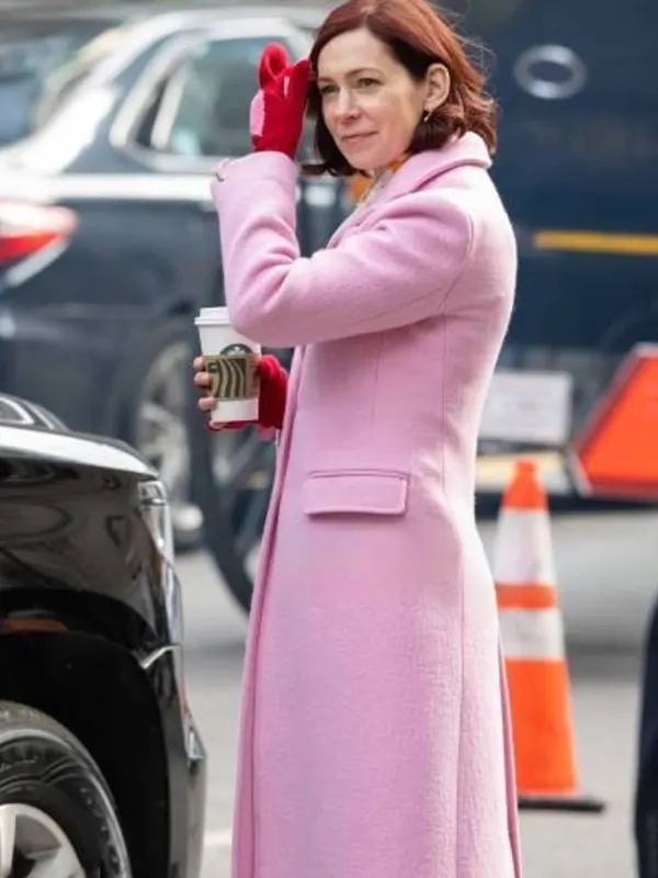 TV Series Elsbeth 2024 Carrie Preston Pink Trench Coat