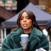 Kelly Rowland Mea Culpa 2024 Green Faux Fur Coat