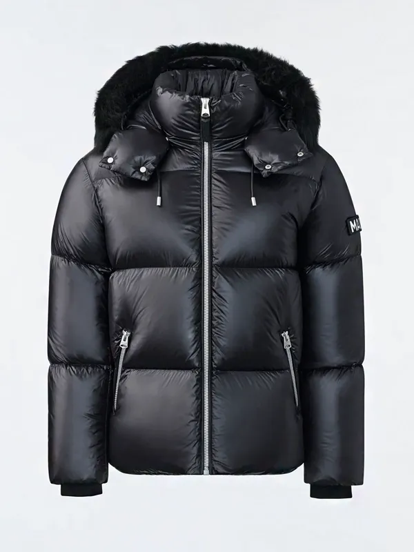 Mackage Black Puffer Shearling Jacket