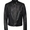 Jensen Huang Lizard-Embossed Biker Leather Jacket