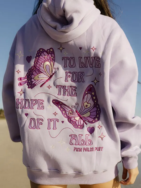 Pink Palm Puff To Live For The Hope Of It All Oversized Hoodie