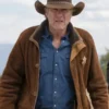 Robert Taylor Sheriff Walt Longmire Brown Suede Leather Coat