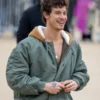 Shawn Mendes Loewe Cotton Hooded Green Bomber Jacket