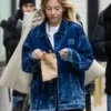 Sydney Sweeney MIU MIU Washed Velvet Blouson Jacket