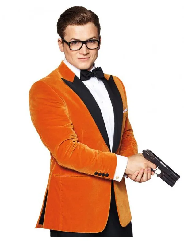 Kingsman The Golden Circle Eggsy Orange Velvet Blazer