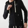 True Religion Black Zip Up Hoodie