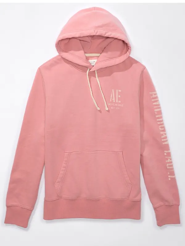 American Eagle Pink Graphic Hoodie