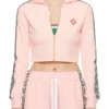 Casablanca Cropped Motorsport Pink Track Jacket