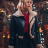 Ruby Sunday Doctor Who S14 Millie Gibson Black Leather Shearling Jacket