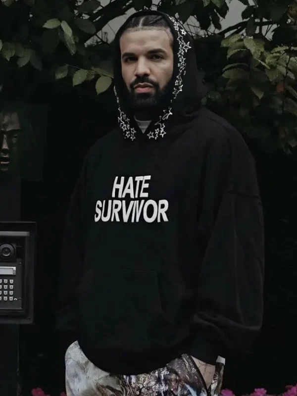 Drake Hate Survivor Black Oversized Hoodie