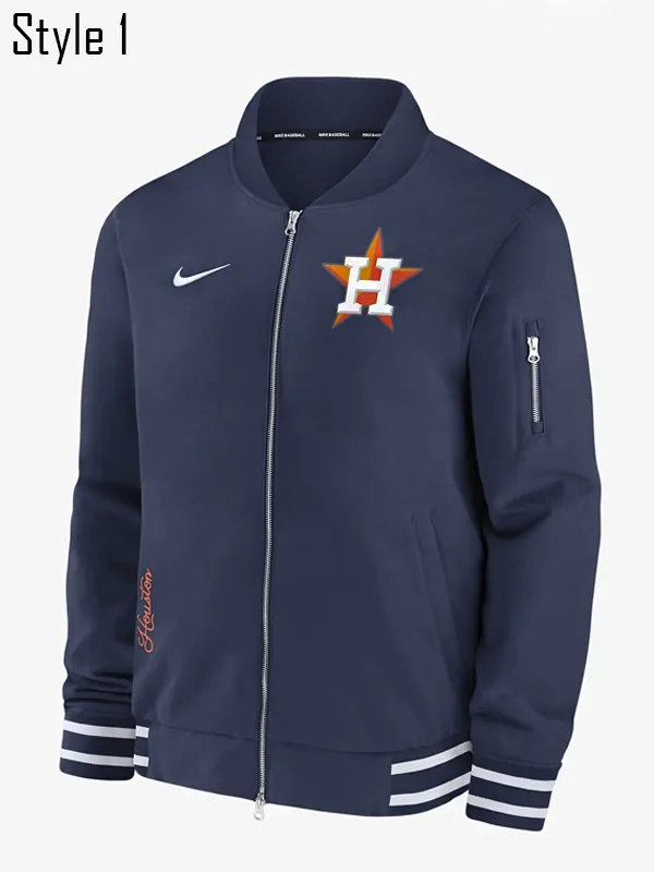 MLB 2024 Houston Astros Blue Bomber Jacket