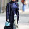 Jennifer Lopez NYC Navy Blue Trench Coat