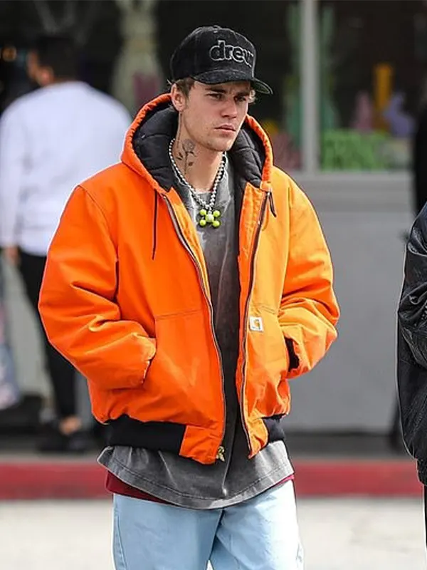 Justin Bieber Orange Hooded Jacket - Recreation