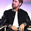 Ryan Gosling Premiere Night Black Varsity Bomber Jacket