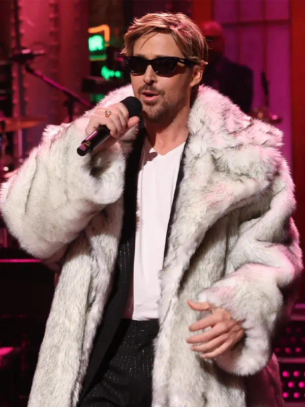 Ryan Gosling Saturday Night Live White Fur Coat