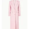 Selena Gomez Rare Beauty Staud Sanza Pink Coat