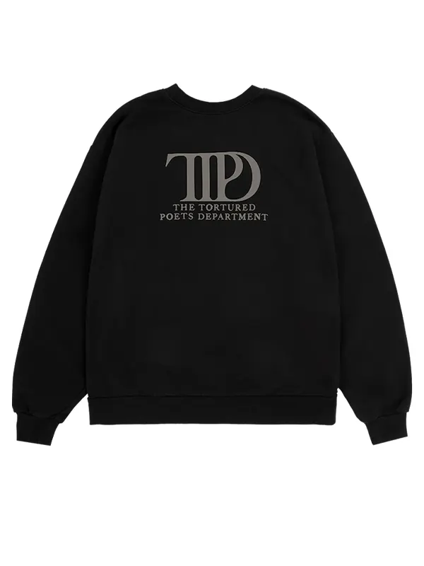 The Tortured Poets Department Black Crewneck Sweatshirt