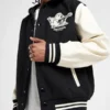 True Religion 2 Tone Black And White Varsity Jacket