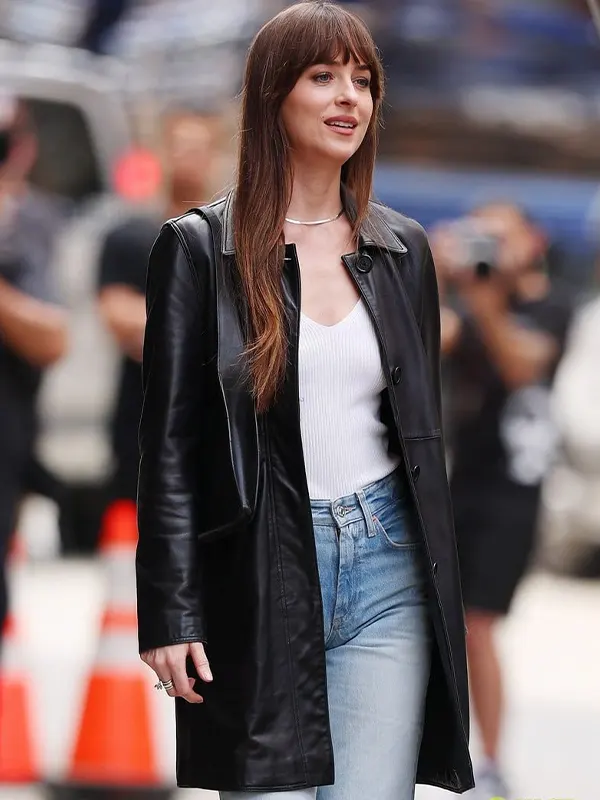 Dakota Johnson Materialists Black Leather Blazer