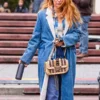 Lily Bloom It Ends With Us Blake Lively Denim Shearling Coat