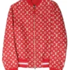 Louis Vuitton x Supreme Red Leather Bomber Jacket