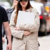 NYC Materialists Set Dakota Johnson Beige Quilted Jacket 