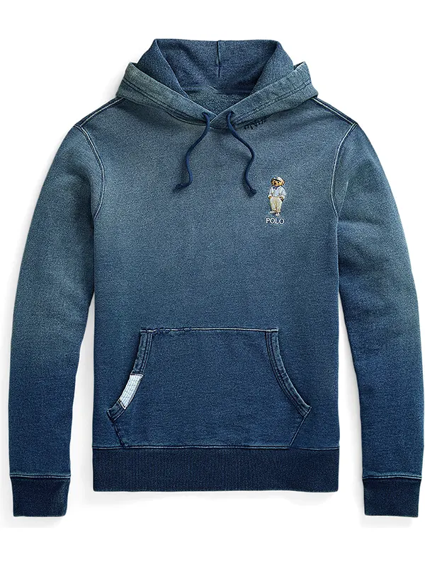 Ralph Loren Polo Bear Indigo French Terry Hoodie