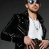 SNL Ryan Gosling Black Studded Leather Jacket