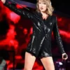 Taylor Swift Black Sequin Leather Jacket Blazer