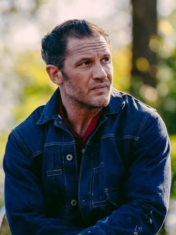 Tom Hardy The Bikeriders 2024 Blue Jacket